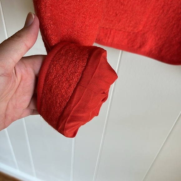 Talbots Berkshire Wool Blend Crop Red Orange Preppy Office Career Jacket Sz 10 - Picture 15 of 15